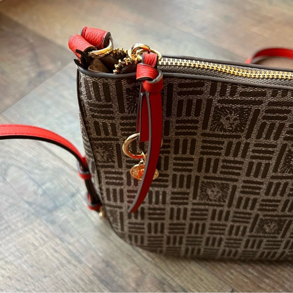 Anne Klein Crossbody Purse with orange accents - Picture 4 of 15